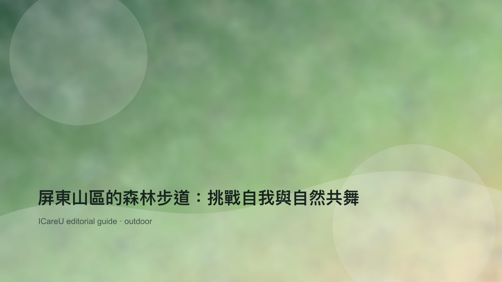 屏東山區的森林步道：挑戰自我與自然共舞