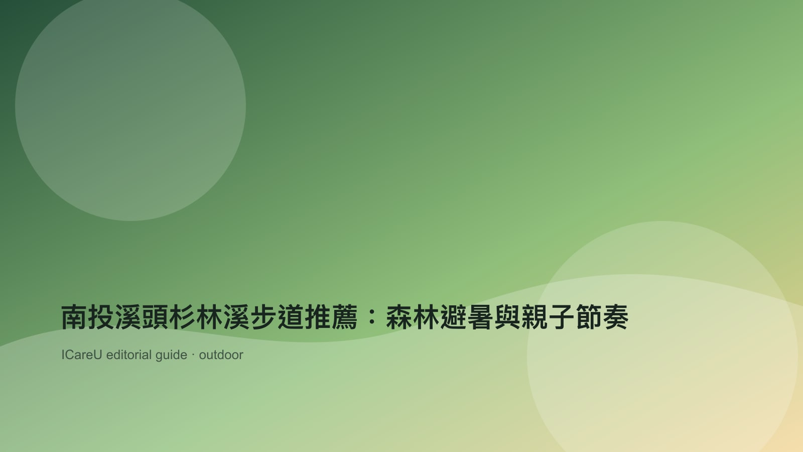 南投溪頭杉林溪步道推薦：森林避暑與親子節奏