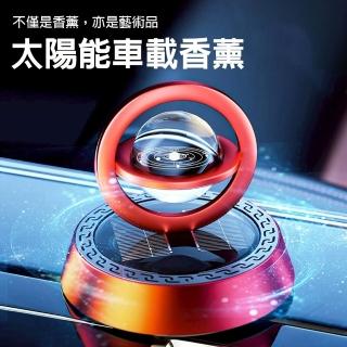太陽能旋轉香氛機(香薰車載香水/車載香薰/太陽能光感旋轉香水/車載香水/汽車擺件香水/汽車香水)，圖片來源：momo 商品頁 / 泰緯興業社
