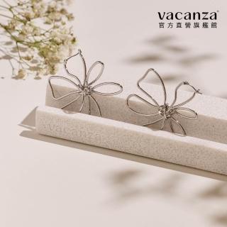 【vacanza】鏤空線條大花垂掛 鋼針耳環( 生日禮物)，圖片來源：momo 商品頁 / 假期國際有限公司