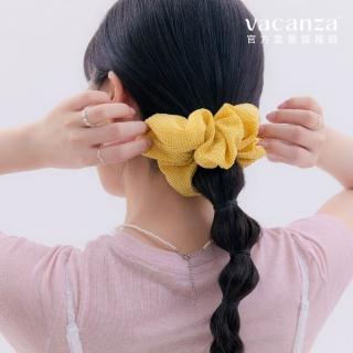 【vacanza】格子野餐 髮圈 大腸圈 2件入(髮飾 髮束 生日禮物)，圖片來源：momo 商品頁 / 假期國際有限公司
