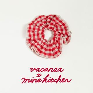 【vacanza】mine kitchen 聯名｜紅白格紋 大腸圈 (髮飾 髮束 生日禮物)，圖片來源：momo 商品頁 / 假期國際有限公司